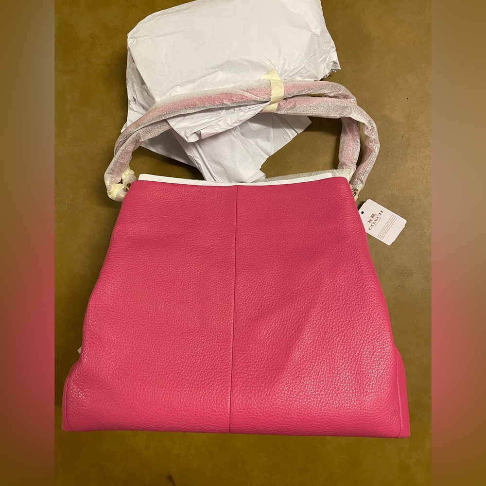Coach Phoebe Leather Shoulder bag- pink Dahlia with goldtone NWT 🎉Host Pick x4!🎉